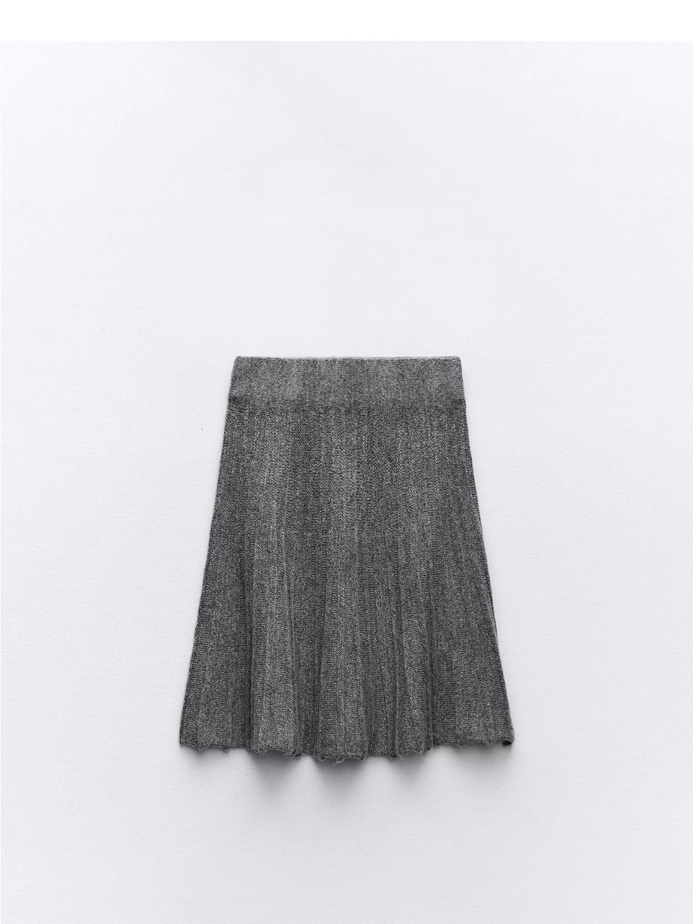 Zara Gray Pleated Knit Mini Skirt